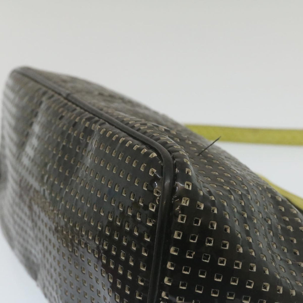 FENDI Accessory Pouch Punched Enamel Black yt718