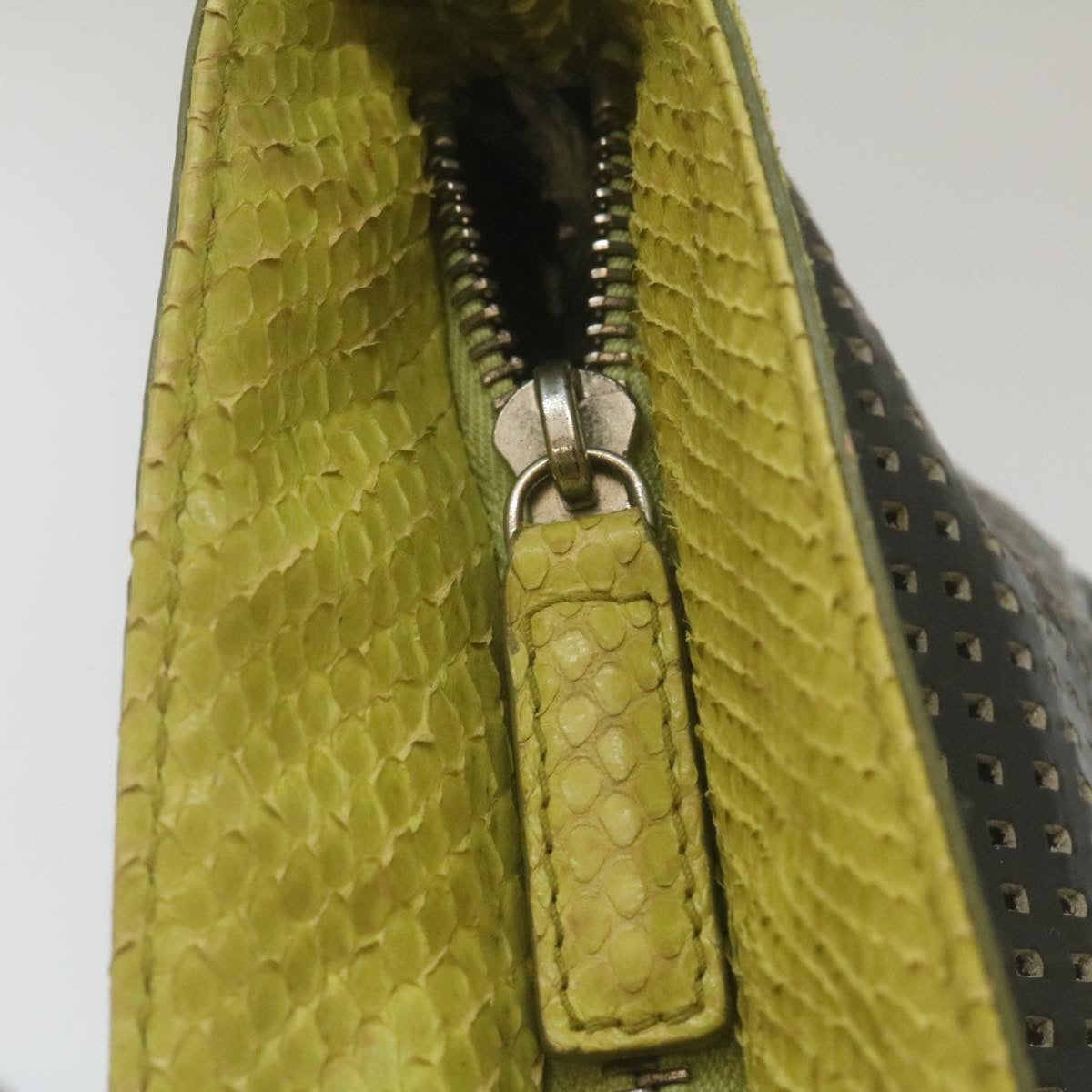 FENDI Accessory Pouch Punched Enamel Black yt718