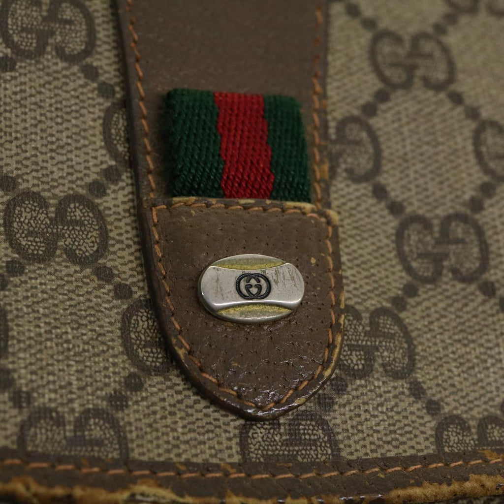 GUCCI Web Sherry Line GG Canvas Clutch Bag Beige Red Green yt864