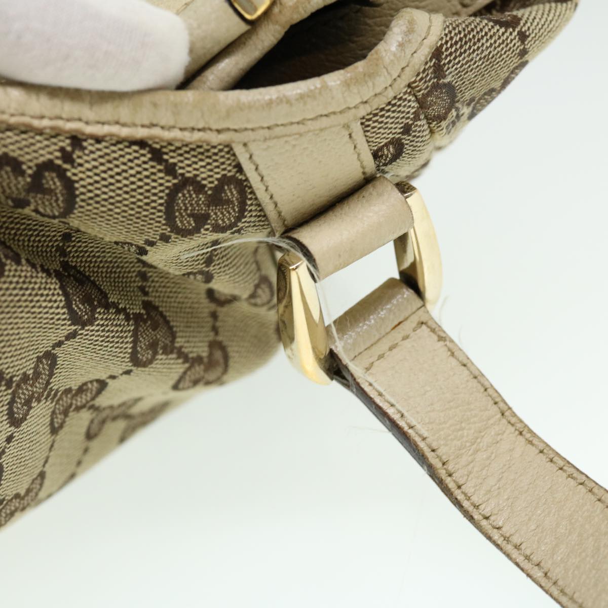 GUCCI GG Canvas Shoulder Bag Beige 130736 yt927