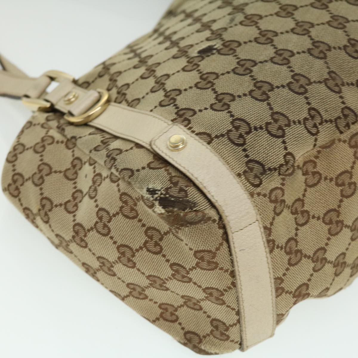 GUCCI GG Canvas Shoulder Bag Beige 130736 yt927