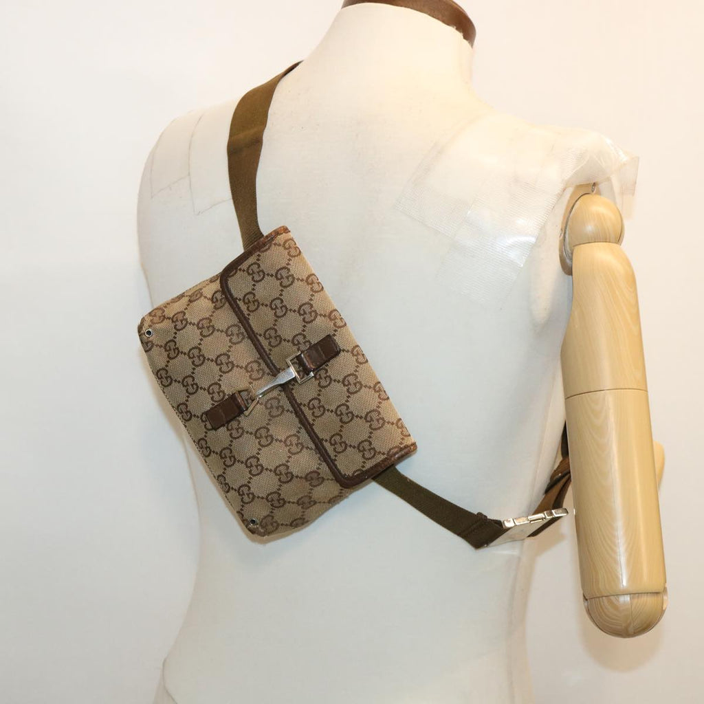 GUCCI GG Canvas Waist Bag Beige 92548 212792 yt967