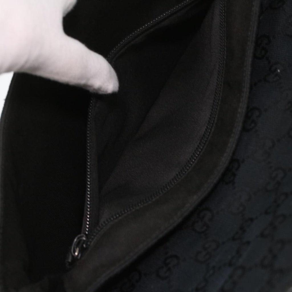 GUCCI GG Canvas Waist Bag Black 145851 200905 yt968