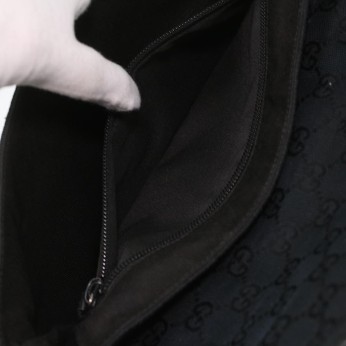 GUCCI GG Canvas Waist Bag Black 145851 200905 yt968
