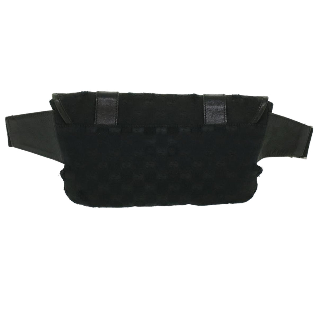 GUCCI GG Canvas Waist Bag Black 145851 200905 yt968