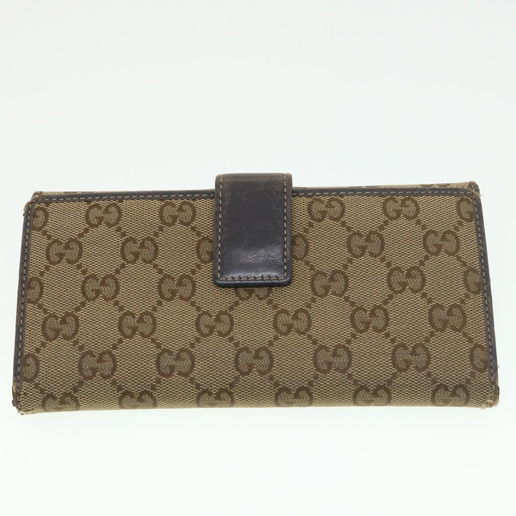 GUCCI GG Canvas Web Sherry Line Long Wallet 2Set Beige Brown Red yt976