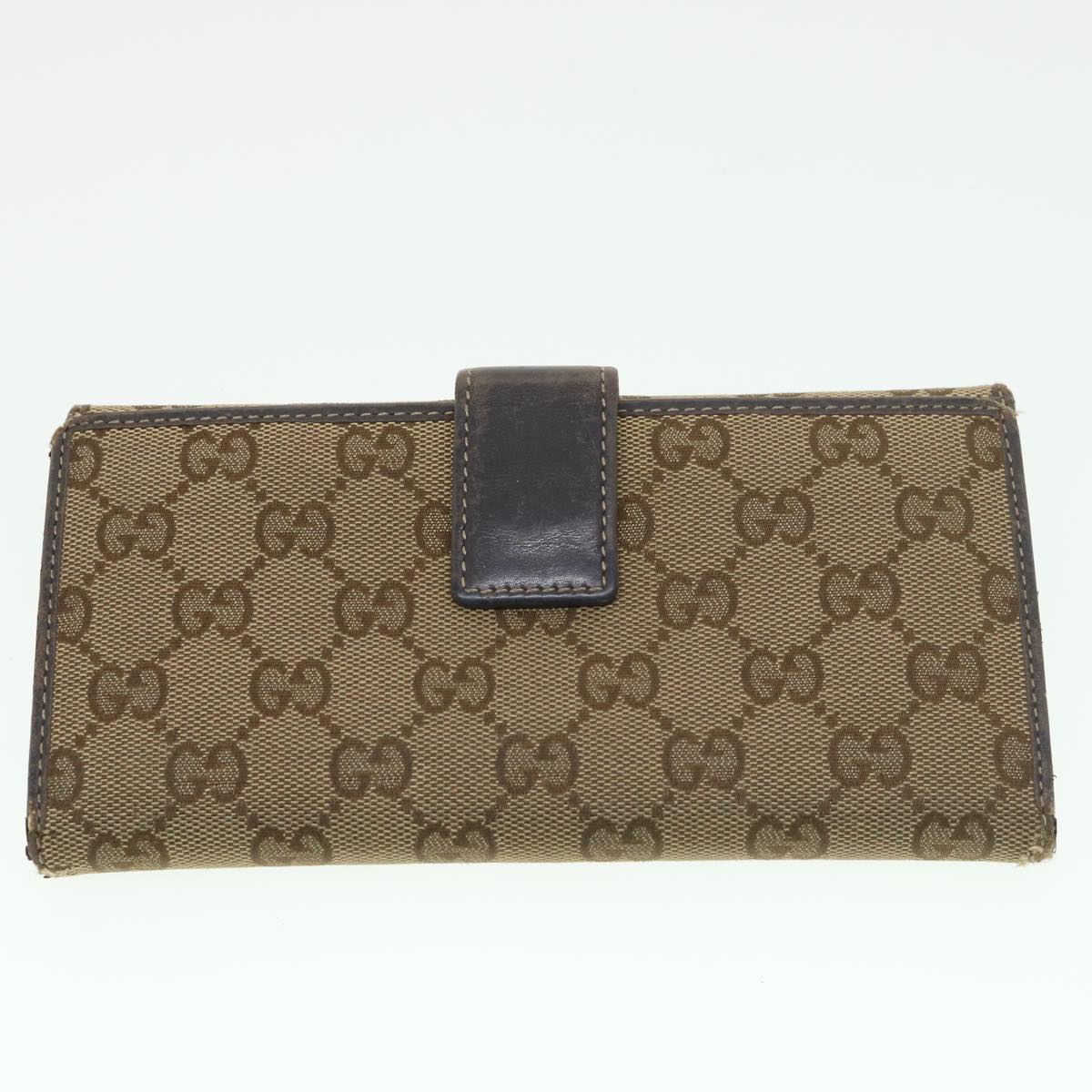GUCCI GG Canvas Web Sherry Line Long Wallet 2Set Beige Brown Red yt976