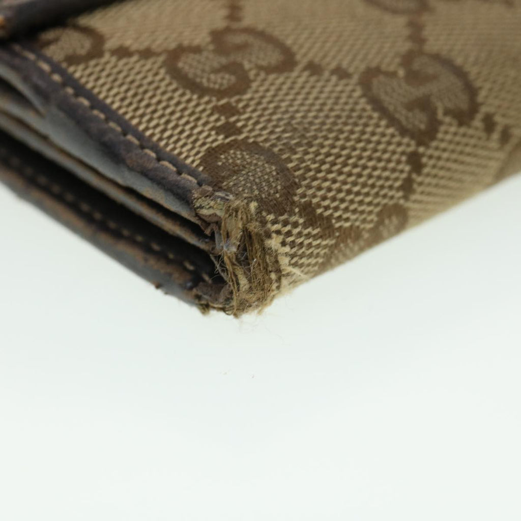GUCCI GG Canvas Web Sherry Line Long Wallet 2Set Beige Brown Red yt976