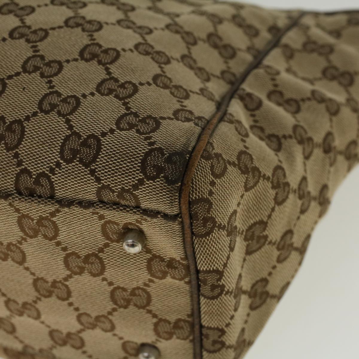 GUCCI GG Canvas Web Sherry Line Tote Bag Beige Red Green 145758 yt984