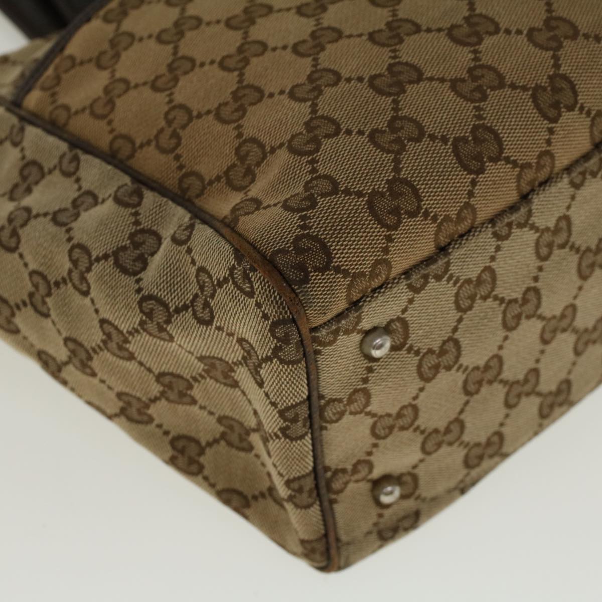 GUCCI GG Canvas Web Sherry Line Tote Bag Beige Red Green 145758 yt984