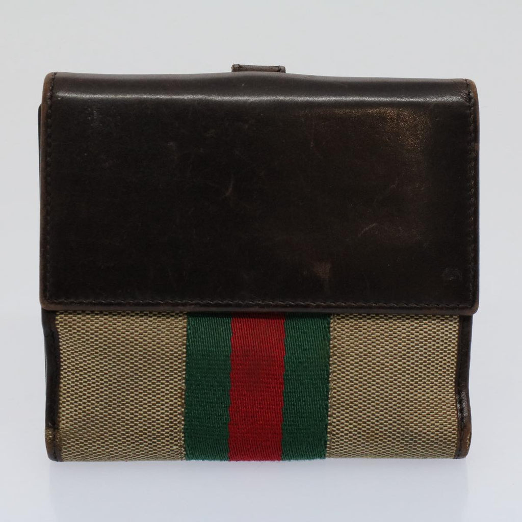 GUCCI GG Canvas Jackie Web Sherry Line Wallet 3Set Beige Red Green yt988