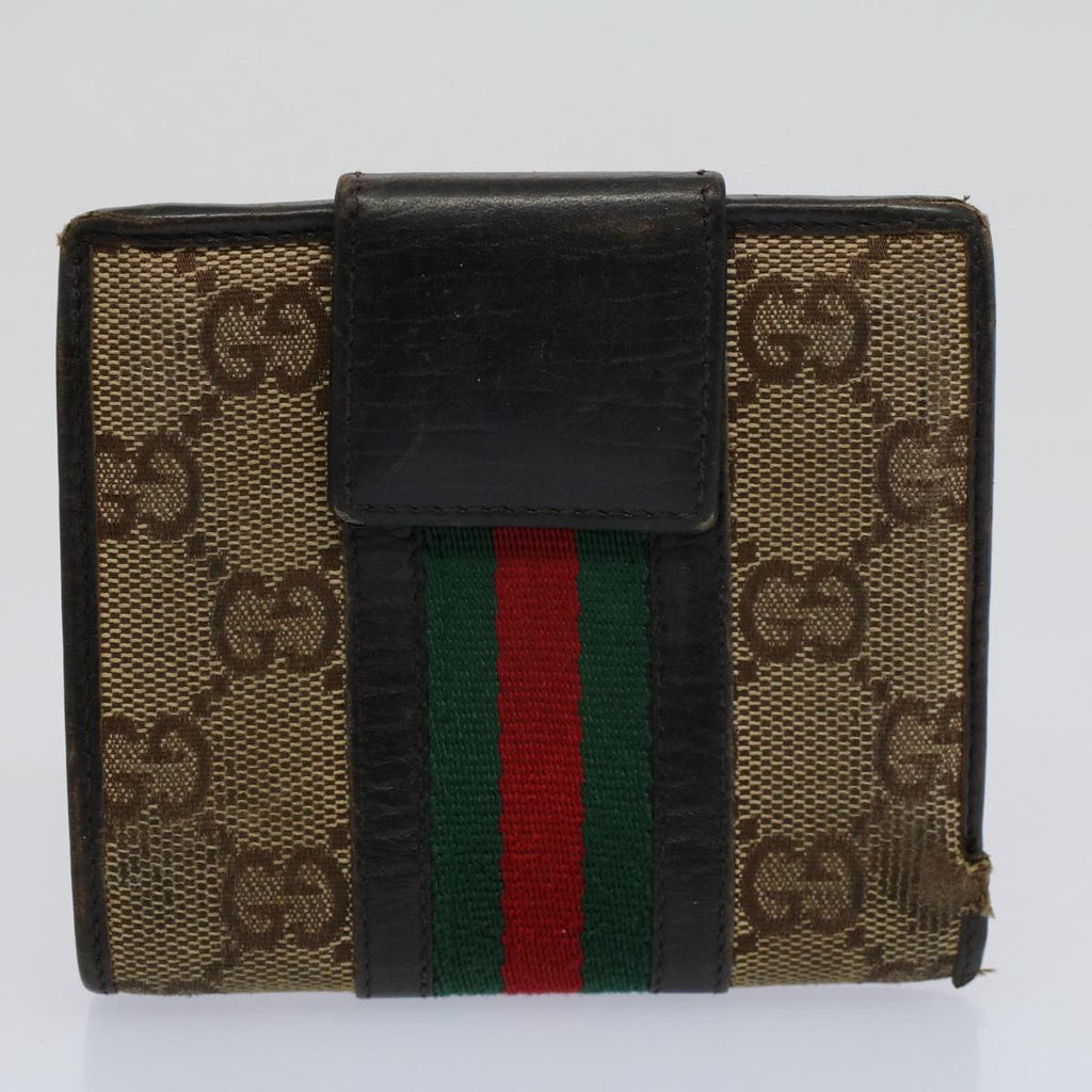 GUCCI GG Canvas Jackie Web Sherry Line Wallet 3Set Beige Red Green yt988