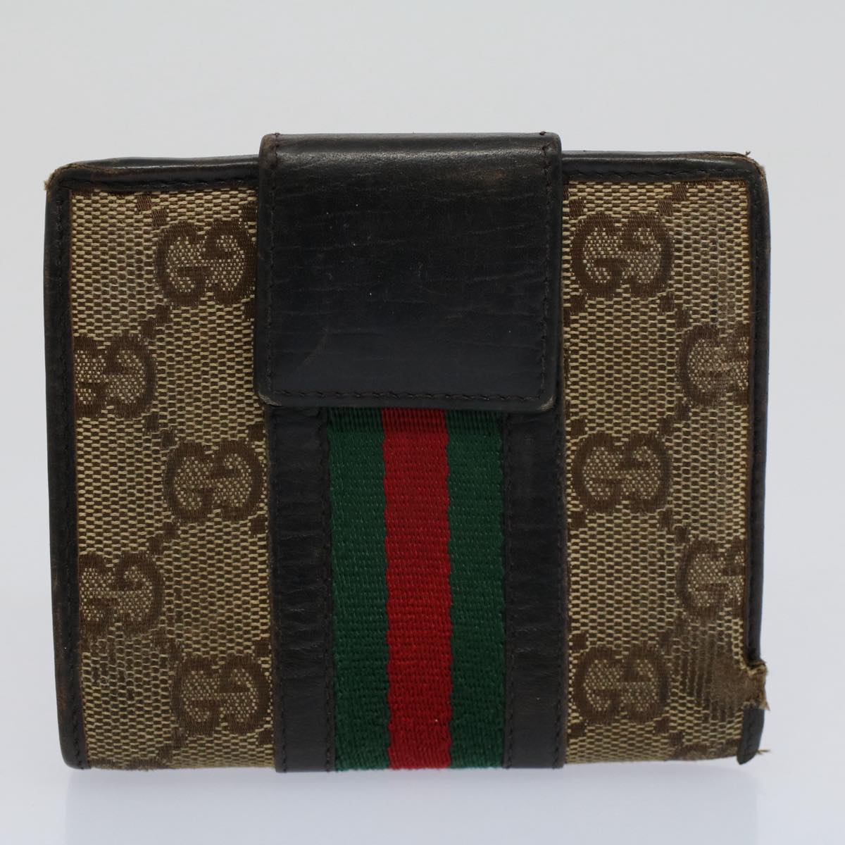 GUCCI GG Canvas Jackie Web Sherry Line Wallet 3Set Beige Red Green yt988