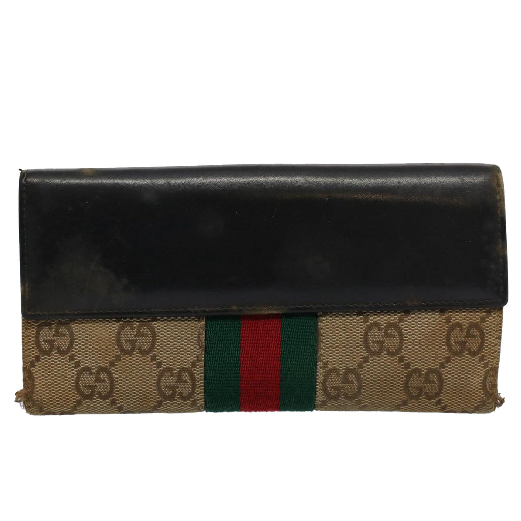 GUCCI GG Canvas Jackie Web Sherry Line Wallet 3Set Beige Red Green yt988