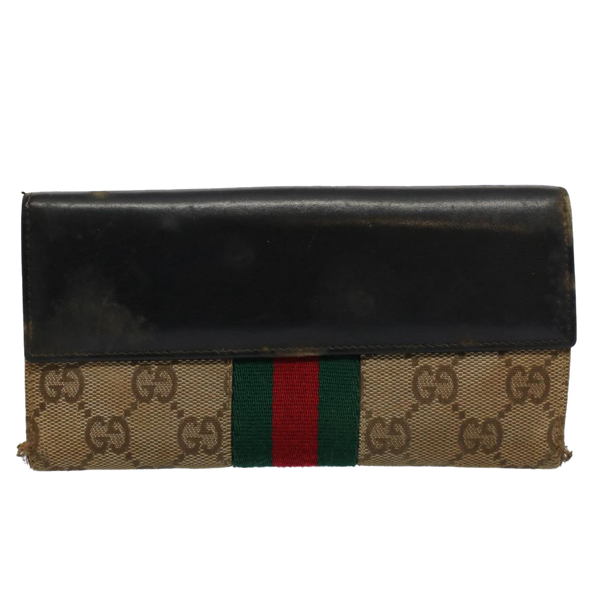 GUCCI GG Canvas Jackie Web Sherry Line Wallet 3Set Beige Red Green yt988
