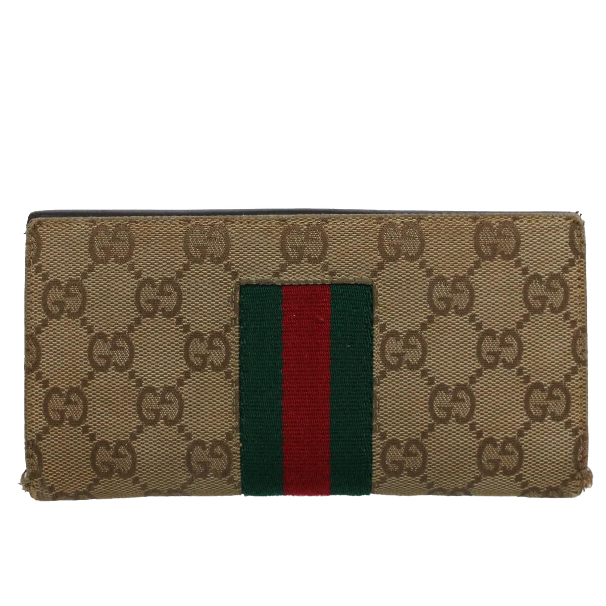 GUCCI GG Canvas Jackie Web Sherry Line Wallet 3Set Beige Red Green yt988