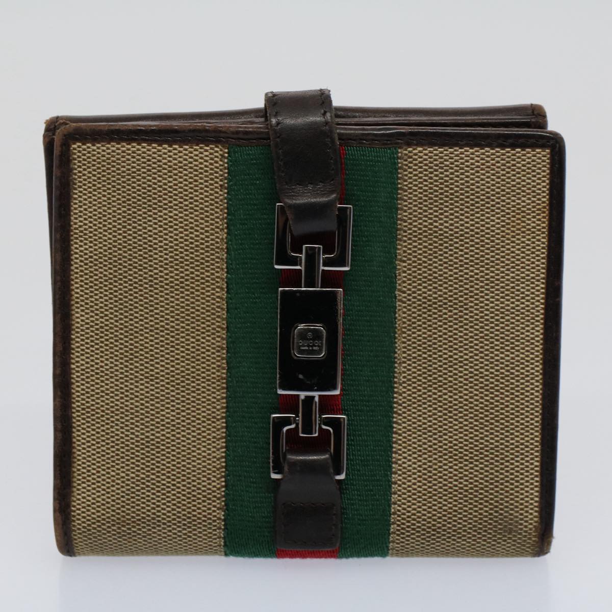 GUCCI GG Canvas Jackie Web Sherry Line Wallet 3Set Beige Red Green yt988