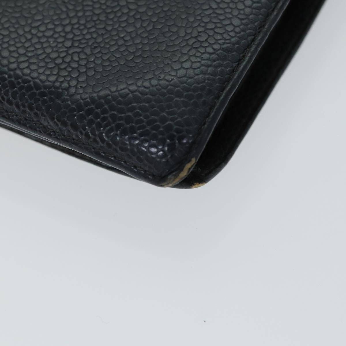 CHANEL COCO Mark Wallet Caviar Skin Black CC yt993
