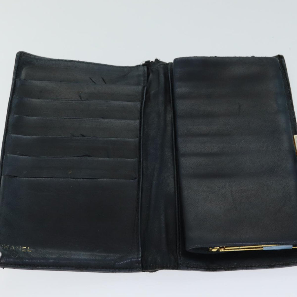 CHANEL COCO Mark Wallet Caviar Skin Black CC yt993