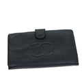 CHANEL COCO Mark Wallet Caviar Skin Black CC yt993