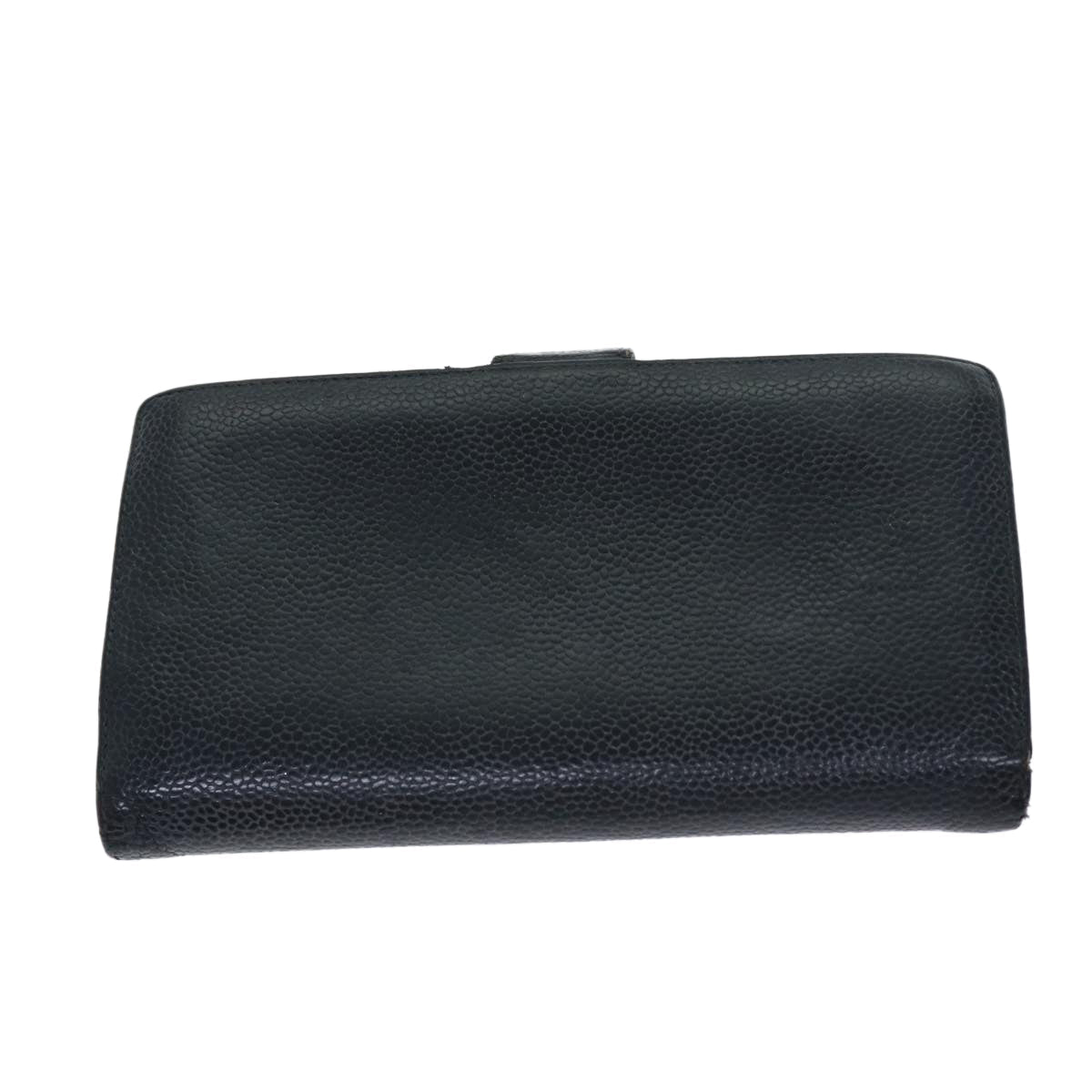CHANEL COCO Mark Wallet Caviar Skin Black CC yt993