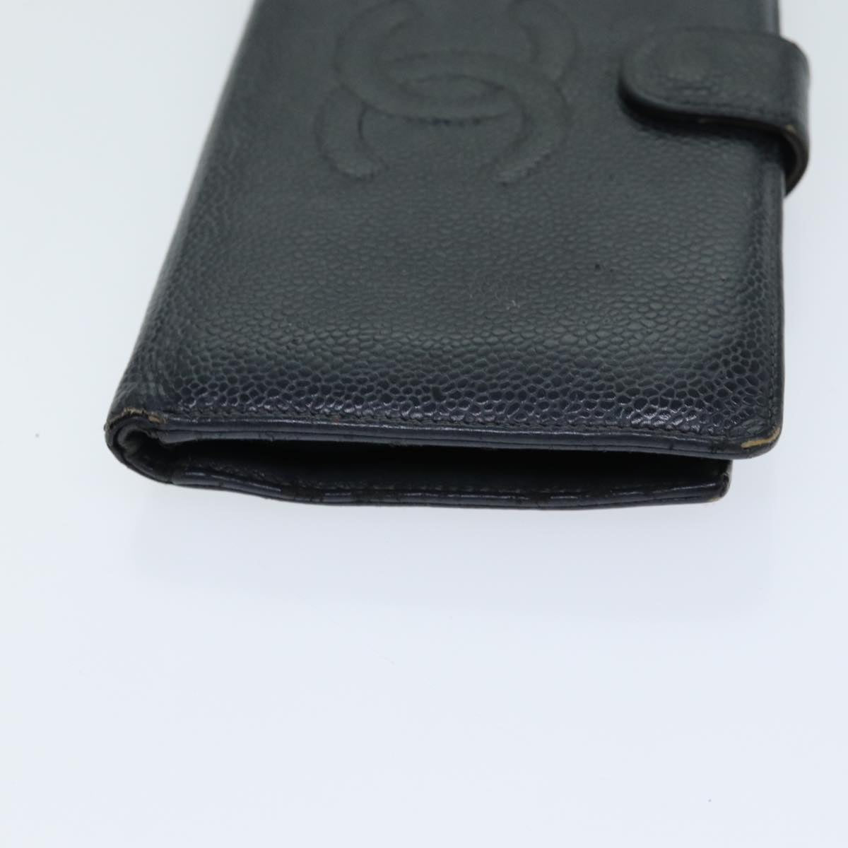 CHANEL COCO Mark Wallet Caviar Skin Black CC yt993