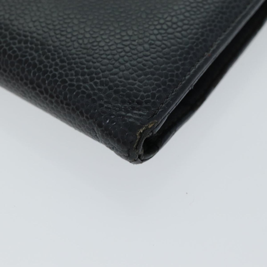 CHANEL COCO Mark Wallet Caviar Skin Black CC yt993