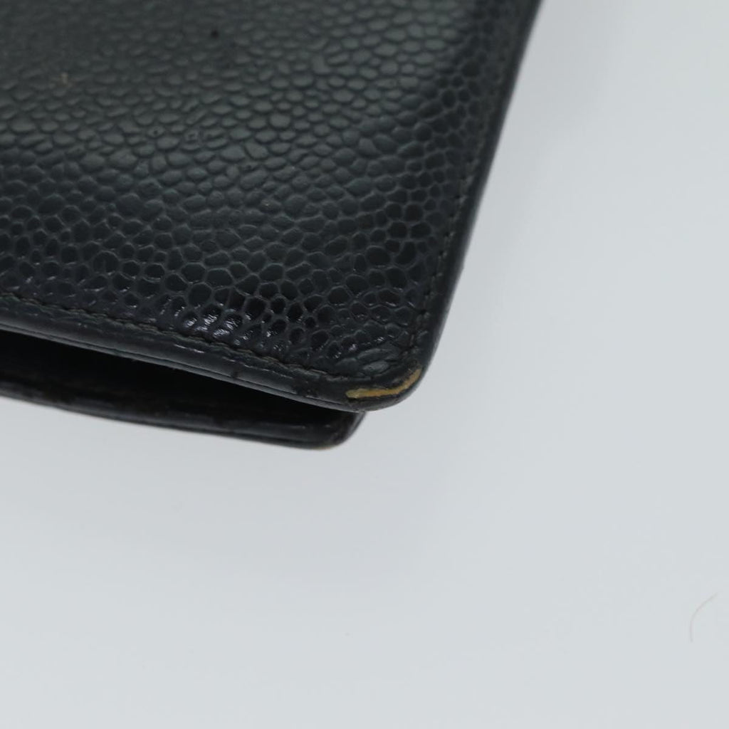 CHANEL COCO Mark Wallet Caviar Skin Black CC yt993