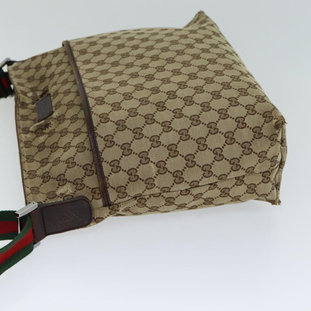 GUCCI Web Sherry Line GG Canvas Shoulder Bag Red Beige Green 189751 yt998