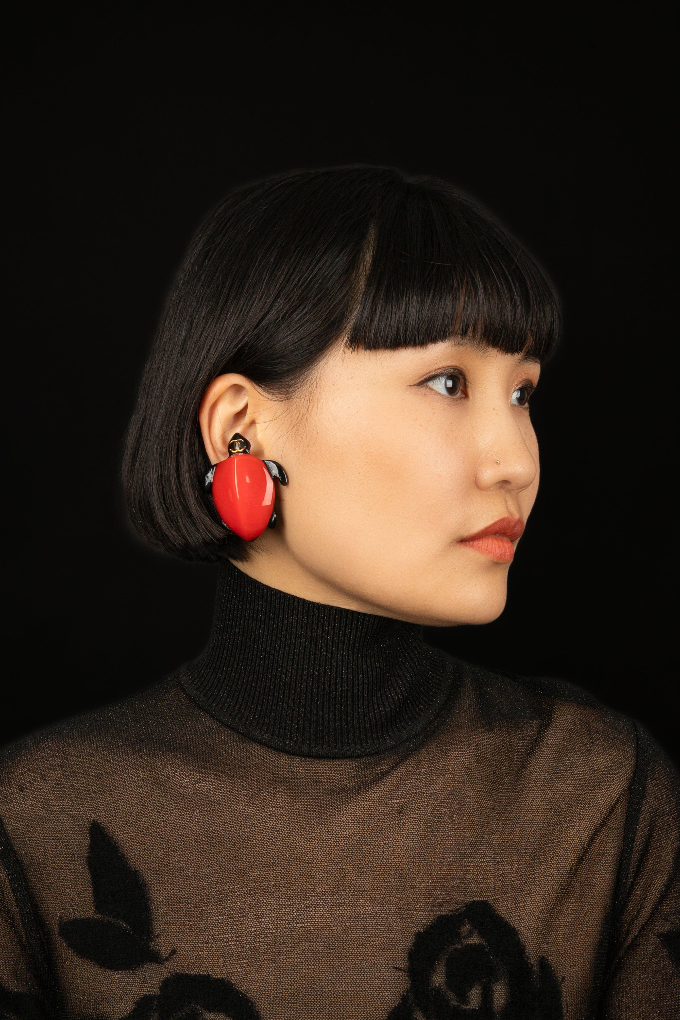 Rares boucles d'oreilles tortues Chanel
