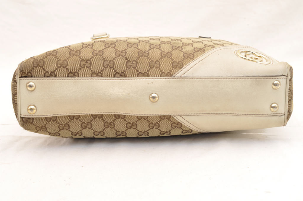 GUCCI GG Canvas Tote Bag Brown yy580